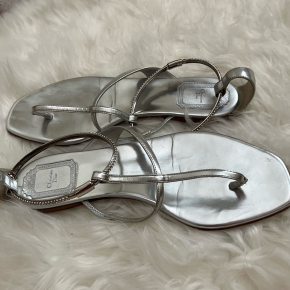 Dior Embellished T Strap Sandals Size 38 - Picture 2 of 2